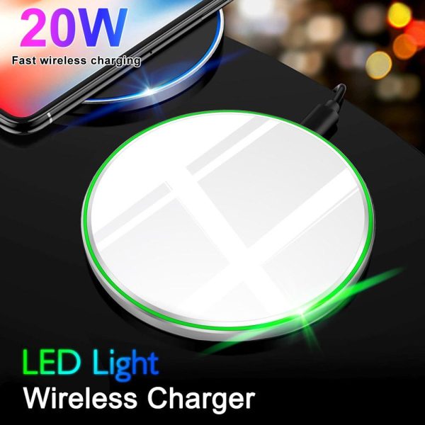 20W Ultra Thin Qi Wireless Charger - White - Image 7