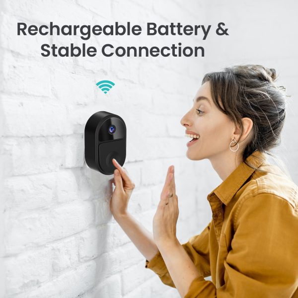 Smart Video Doorbell With Ultra Wide Angle And Two-Way Voice - Black - Image 5