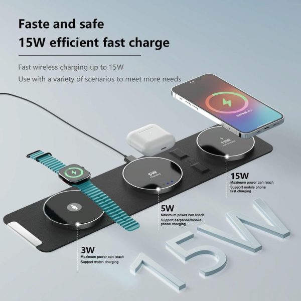 15W 3 In 1 Magnetic Wireless Charger - White - Image 6