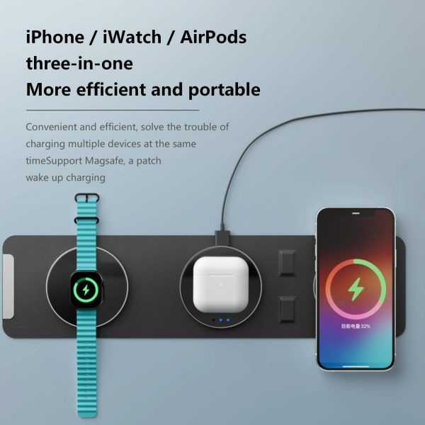 15W 3 In 1 Magnetic Wireless Charger - White - Image 10