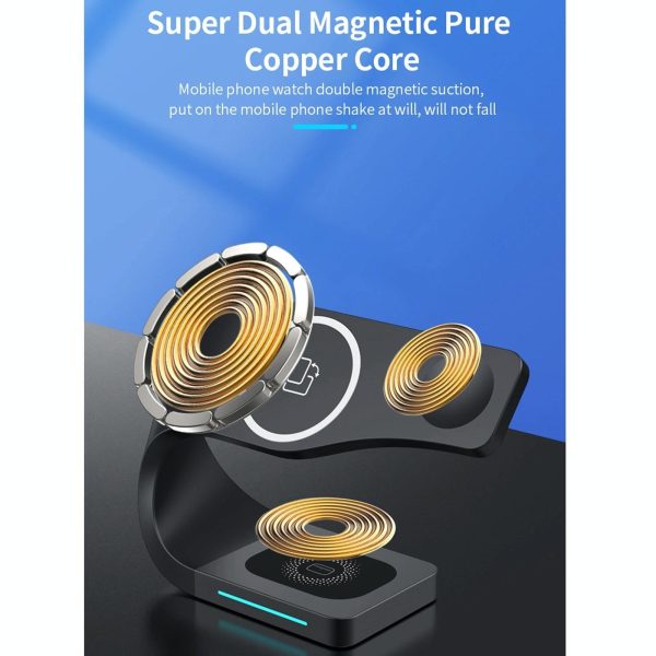 4 In 1 Magnetic Wireless Charger For Iphone Iwatches Airpods - Black - Image 6