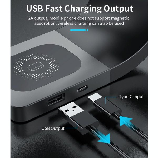 4 In 1 Magnetic Wireless Charger For Iphone Iwatches Airpods - Black - Image 7