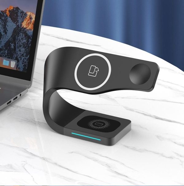 4 In 1 Magnetic Wireless Charger For Iphone Iwatches Airpods - Black - Image 11