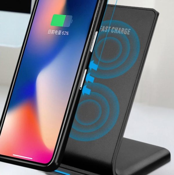 10W Vertical Wireless Charger For Smartphones Black - Image 7