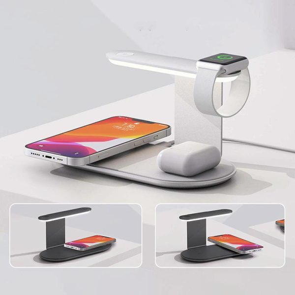 3 In 1 Wireless Charger With Night Light 15W - Black - Image 3