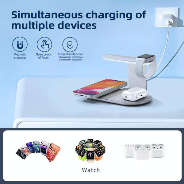 3 In 1 Wireless Charger With Night Light 15W - Black - Image 8