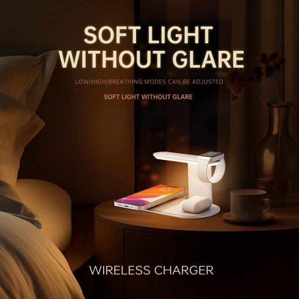 3 In 1 Wireless Charger With Night Light 15W - Black - Image 9