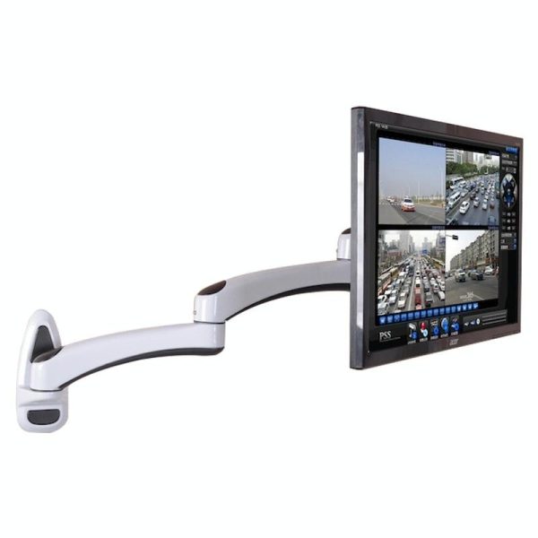 White Dual-section Telescopic Monitor Stand - Wall-mounted - Image 2