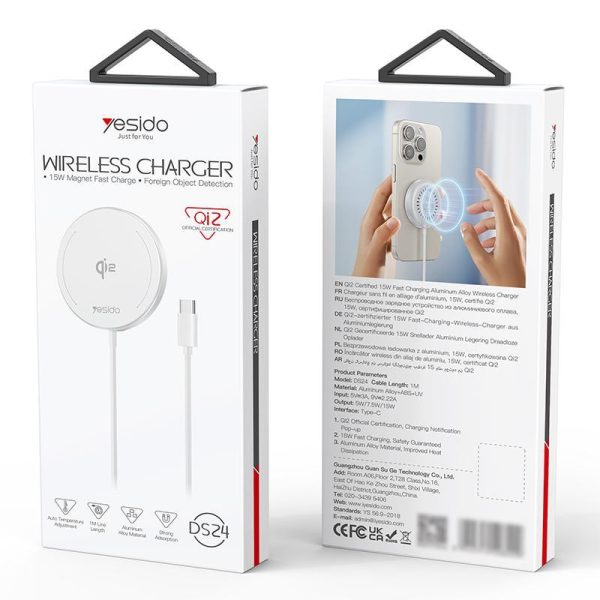 15W Magnetic Fast Wireless Charger White - Image 4