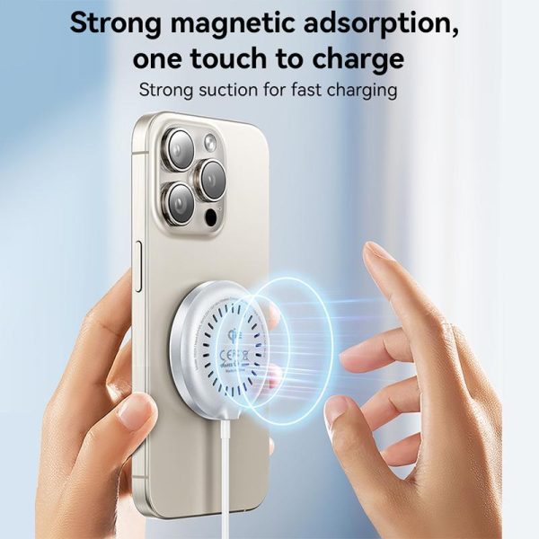 15W Magnetic Fast Wireless Charger White - Image 5