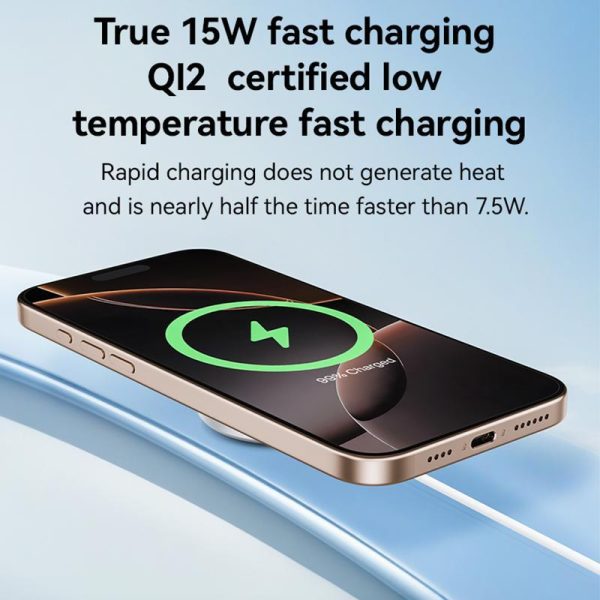 15W Magnetic Fast Wireless Charger White - Image 6