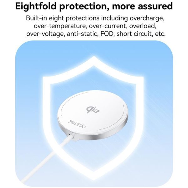 15W Magnetic Fast Wireless Charger White - Image 10