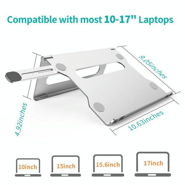 Foldable Laptop Stand - Aluminum Alloy Silver - Image 3
