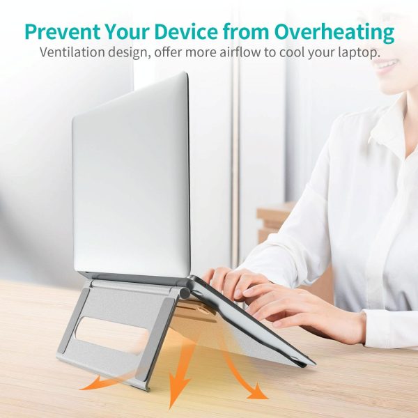 Foldable Laptop Stand - Aluminum Alloy Silver - Image 5