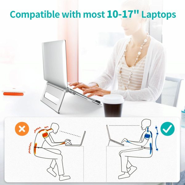 Foldable Laptop Stand - Aluminum Alloy Silver - Image 7
