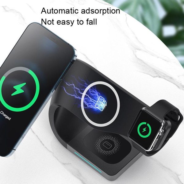 4 In 1 Wireless Charger For Phone Watch Airpods - Black - Image 4