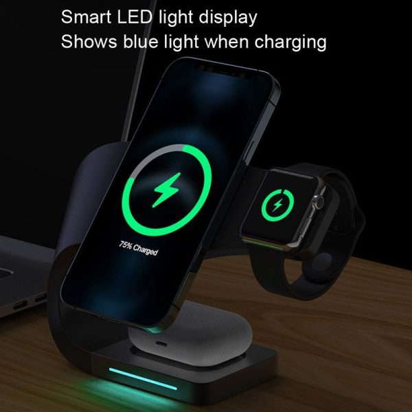 4 In 1 Wireless Charger For Phone Watch Airpods - Black - Image 7