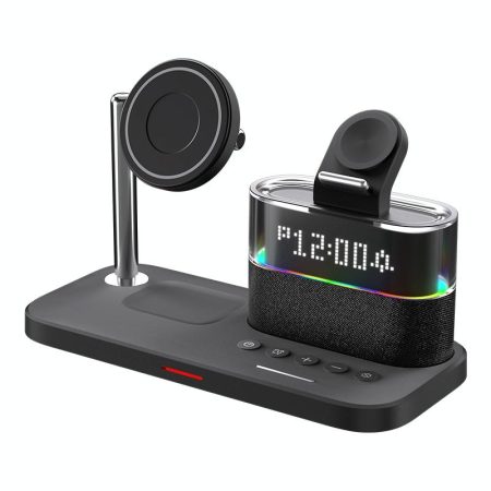 15W Wireless Charger Clock Lamp Multifunctional - Black