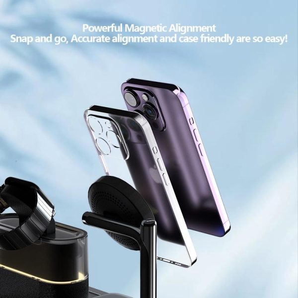 15W Wireless Charger Clock Lamp Multifunctional - Black - Image 5