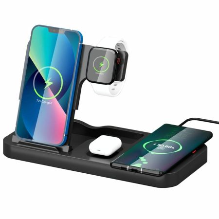 15W 4 In 1 Wireless Phone Charger Black