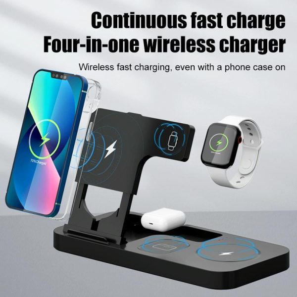 15W 4 In 1 Wireless Phone Charger Black - Image 4