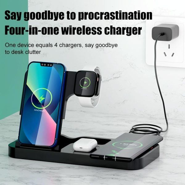 15W 4 In 1 Wireless Phone Charger Black - Image 8