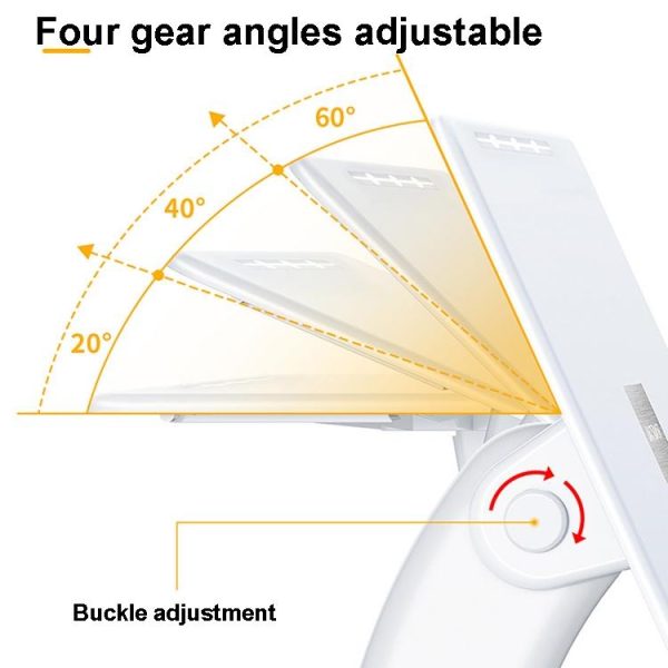 Portable Foldable Laptop Stand - Heightening Bracket Multifunctional White - Image 5