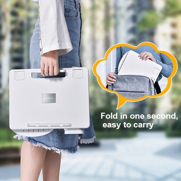 Portable Foldable Laptop Stand - Heightening Bracket Multifunctional White - Image 7