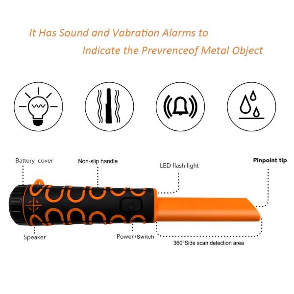 High Sensitivity Underwater Metal Detector - Ip68 Waterproof & Convenient - Orange - Image 4