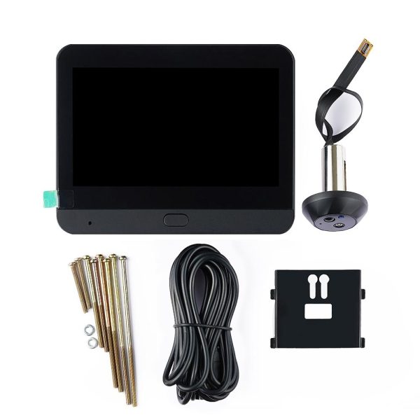 1080P Wifi Smart Cat Eye Video Doorbell - 4.3 Colour Screen - Hidden - Black - Image 8