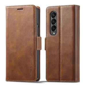 Rfid Leather Phone Case for Samsung Galaxy z Fold 4 / 5g - Secure & Stylish - Brown - Image 1