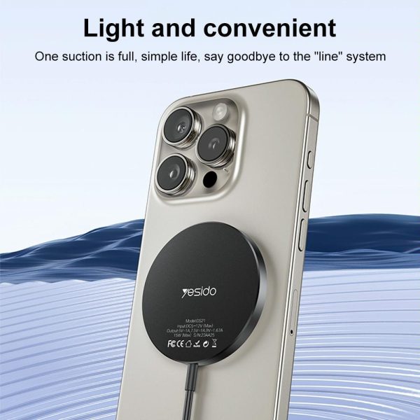 15W Magnetic Wireless Charger Detachable Black - Image 3
