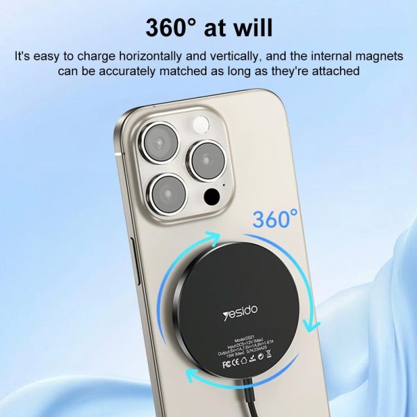 15W Magnetic Wireless Charger Detachable Black - Image 5