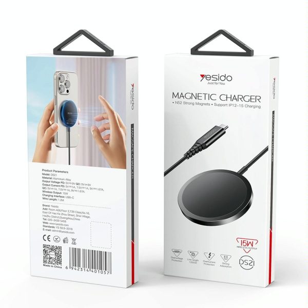 15W Magnetic Wireless Charger Detachable Black - Image 8
