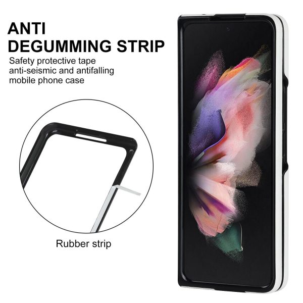 Foldable Microfiber Phone Case for Samsung Galaxy z Fold 4 - Rhombic Design - Black - Image 12