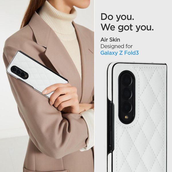 Foldable Microfiber Phone Case for Samsung Galaxy z Fold 4 - Rhombic Design - Black - Image 15