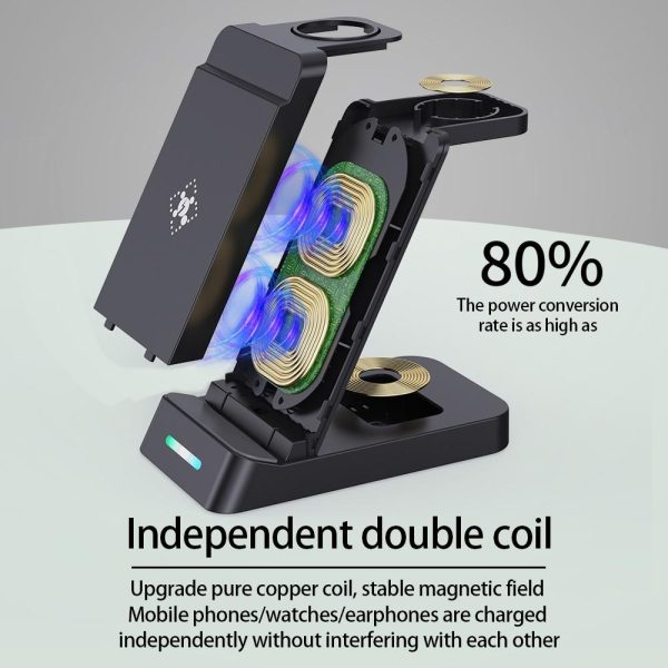 15W 3 In 1 Wireless Charger For Samsung Watch And Galaxy Buds - White - Image 4