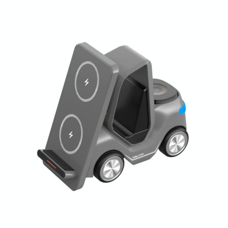 15W 3 In 1 Forklift Wireless Charger With Led Light - Gray