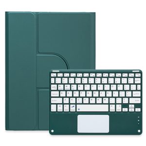 360 Degree Rotatable Bluetooth Keyboard Leather Case With Touchpad - Square Button - Mint Green - For Ipad 10.2 2021 / Air 2019 - Image 11