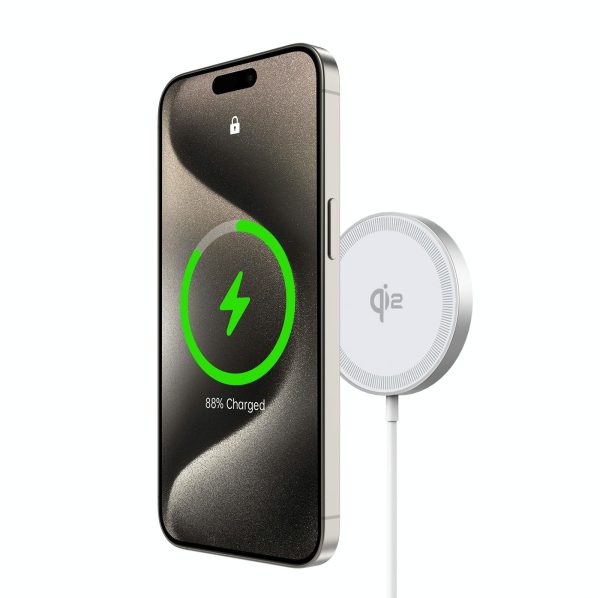 15W Magnetic Suction Wireless Charger White - Image 3