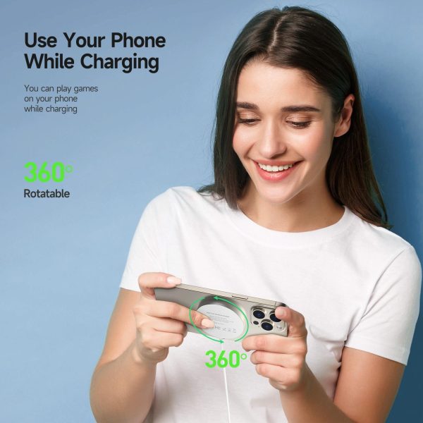 15W Magnetic Suction Wireless Charger White - Image 4
