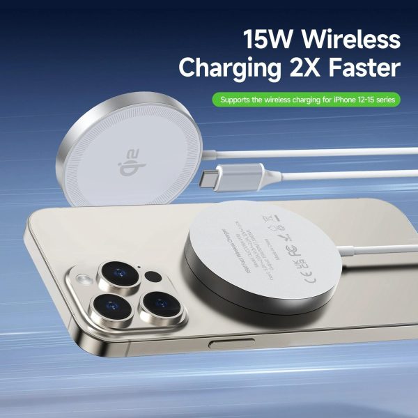 15W Magnetic Suction Wireless Charger White - Image 6