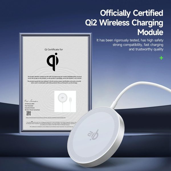 15W Magnetic Suction Wireless Charger White - Image 7