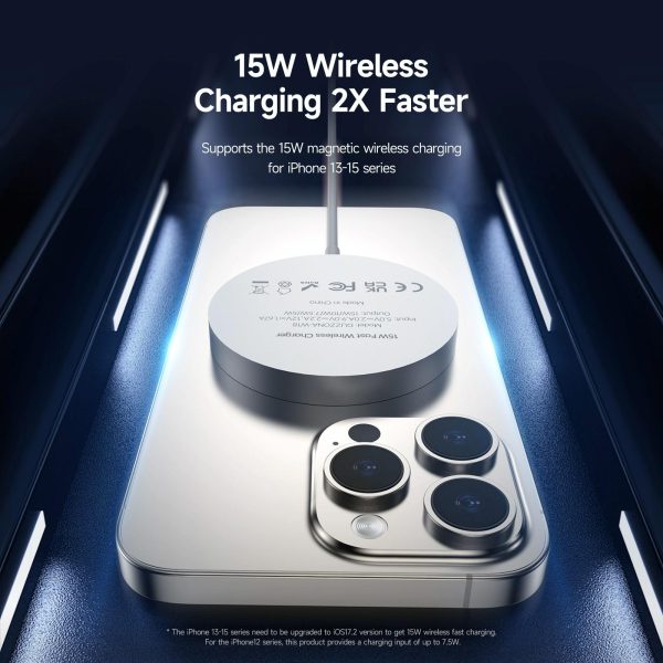 15W Magnetic Suction Wireless Charger White - Image 8