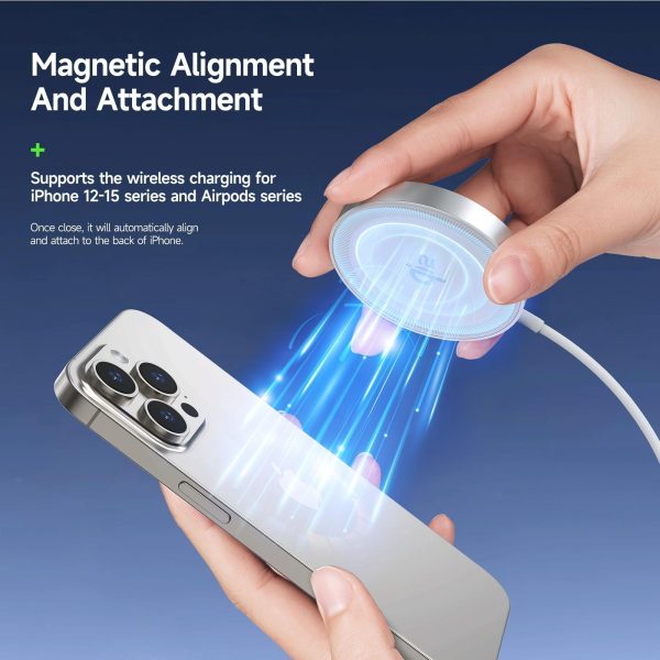 15W Magnetic Suction Wireless Charger White - Image 10