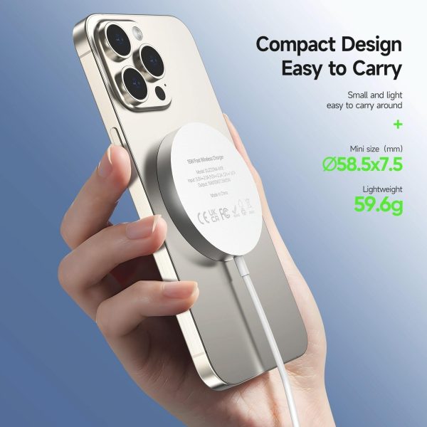 15W Magnetic Suction Wireless Charger White - Image 13