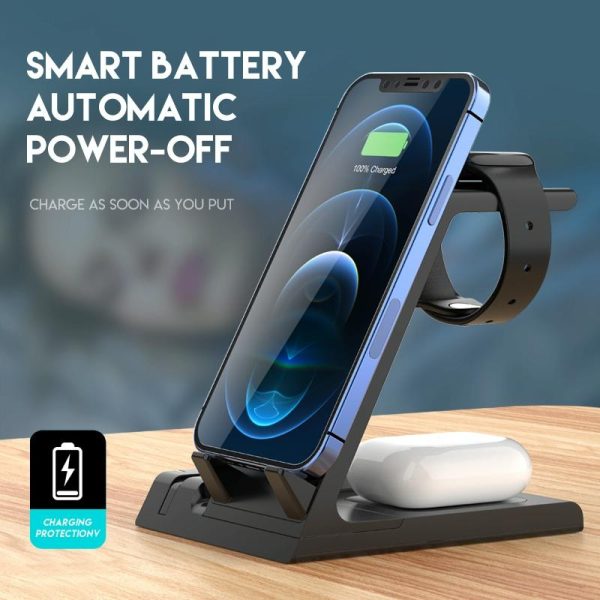 6 In 1 Fast Wireless Charger Stand Black - Image 4