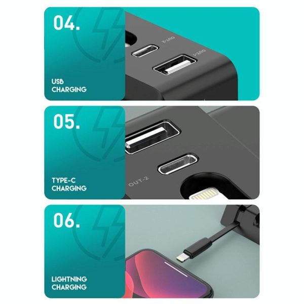 6 In 1 Fast Wireless Charger Stand Black - Image 7