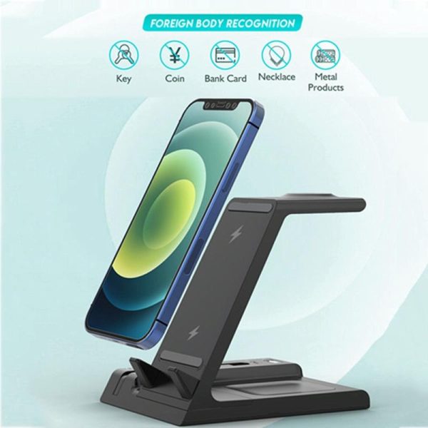 6 In 1 Fast Wireless Charger Stand Black - Image 8