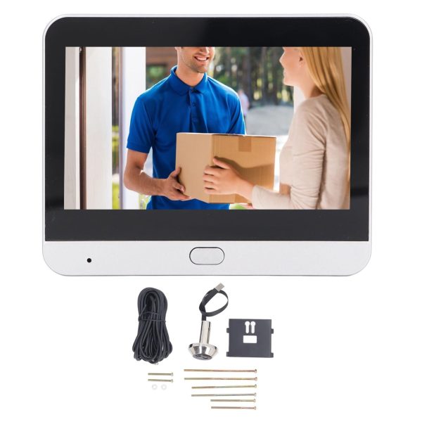 1080P Wifi Smart Cat Eye Video Doorbell With 4.3 Colour Screen And Hidden Graffiti Design - Black - Image 4